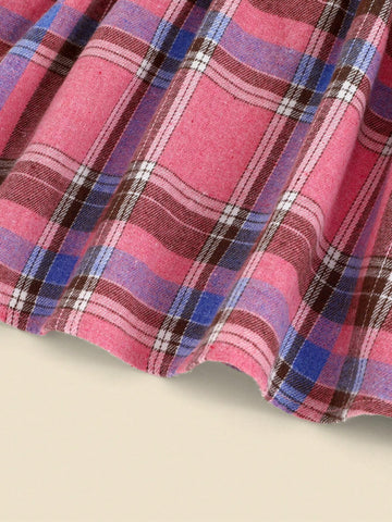 THE HAPPY LOOK Young Girls Pink Ruffled Collar Long Sleeve Casual Blouse For Fall & Winter