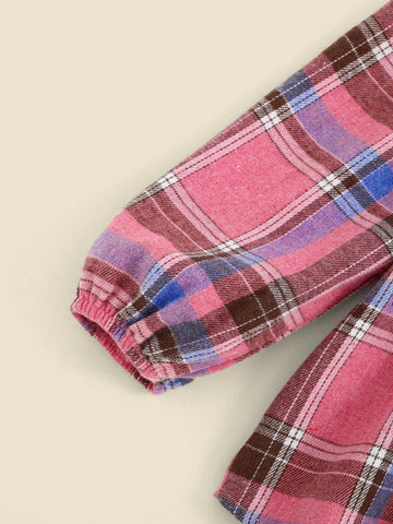 THE HAPPY LOOK Young Girls Pink Ruffled Collar Long Sleeve Casual Blouse For Fall & Winter