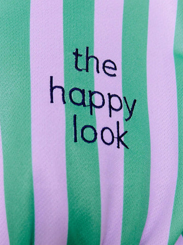 THE HAPPY LOOK Young Girls Striped & Printed Purple Round Neck Batwing Sleeve Casual Daily Dresses, Autumn/Winter