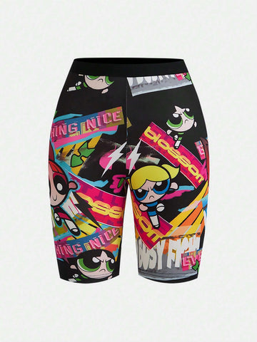 1pc Cartoon Graphic Biker Shorts