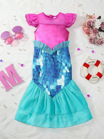 Tail Style Sparkly Dress For Girls