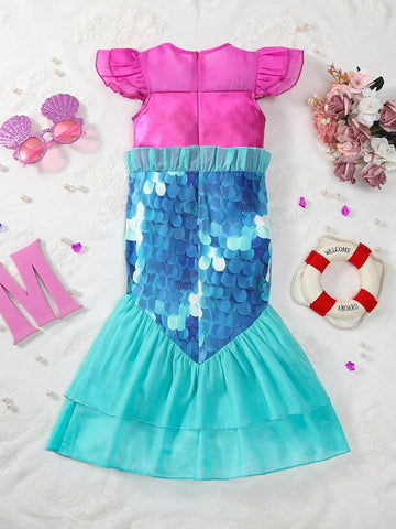 Tail Style Sparkly Dress For Girls