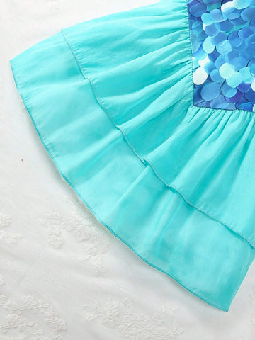 Tail Style Sparkly Dress For Girls