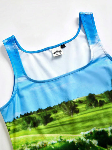 Cute Cartoon Daily Commuting Dopamine Colorful Casual Dress