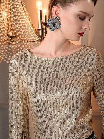The Great Gatsby x MOTF SEQUINS SPLIT SLEEVE PARTY TOP