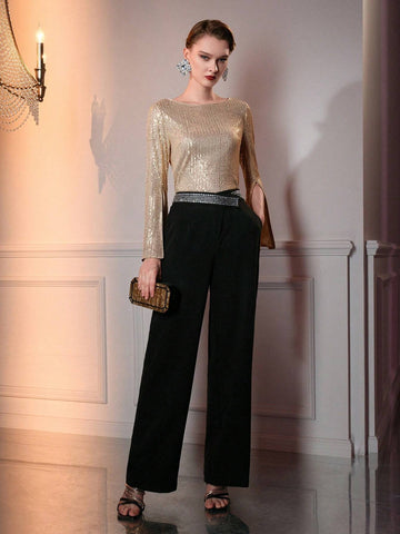 The Great Gatsby x MOTF SEQUINS SPLIT SLEEVE PARTY TOP