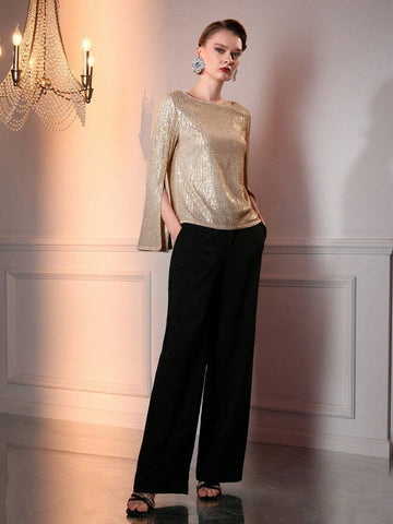 The Great Gatsby x MOTF SEQUINS SPLIT SLEEVE PARTY TOP