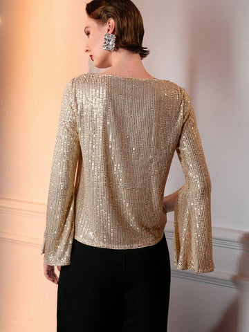 The Great Gatsby x MOTF SEQUINS SPLIT SLEEVE PARTY TOP