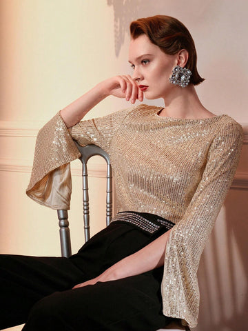 The Great Gatsby x MOTF SEQUINS SPLIT SLEEVE PARTY TOP