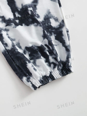 Tie Dye Elastic Waist Sweatpants.