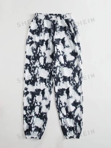 Tie Dye Elastic Waist Sweatpants.