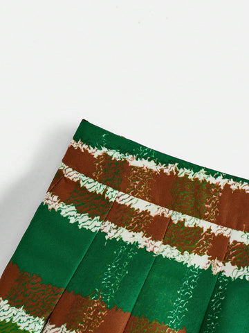 Tim Lord Women'S Striped Pleated Skirt