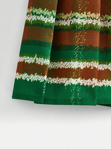 Tim Lord Women'S Striped Pleated Skirt