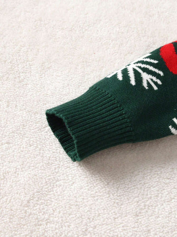Toddler Boys & Girls Christmas Snowflake & Reindeer Knit Pullover Sweater, Spring, Autumn, Winter