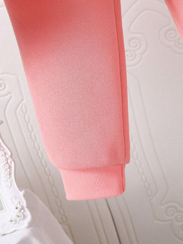 Toddler Cartoon Pattern Hooded Sweatshirt And Sweatpants Set