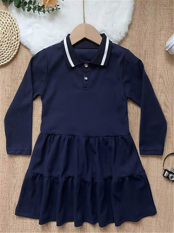 Toddler Girls College Style Dress, Autumn/Winter New Collection