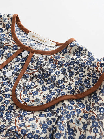 Toddler Girls Ditsy Floral Peter Pan Collar Smock Dress