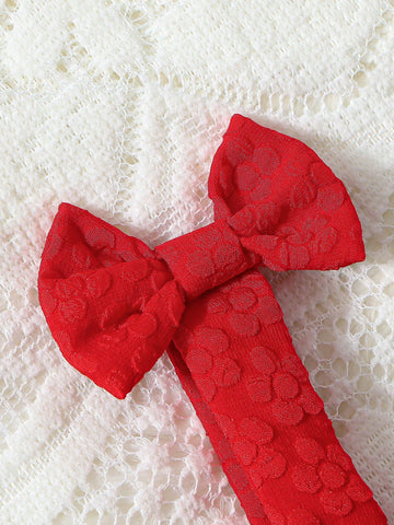Toddler Girls' Fashion Cute Bow Decor Open Back Spaghetti Strap Heart Embroidery Mesh Princess Dress