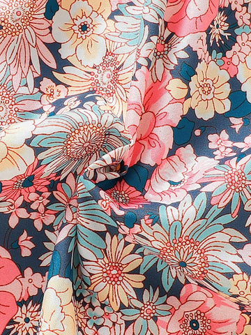 Toddler Girls Flowers Graphic Bow Back Princess Cami Dress & Hat Set For Party Beach Vacation Kids Summer Clothes