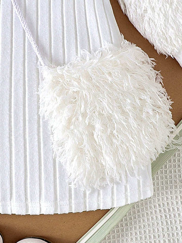 Toddler Girls' Furry Long Sleeve Dress With Bag, Spring/Fall