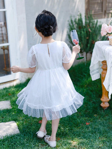 Toddler Girls" New Simple Princess Mesh Dress For Summer Performances