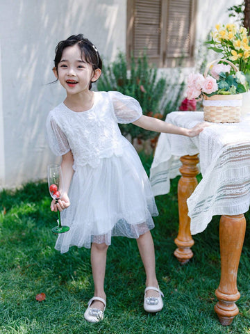 Toddler Girls" New Simple Princess Mesh Dress For Summer Performances