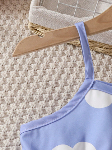 Toddler Girls Sleeveless Floral Print Cute Sweet Purple Mini Dress With Ribbon, Summer