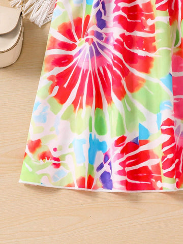 Toddler Girls' Sleeveless Printed A-Line Casual Dress, Summer