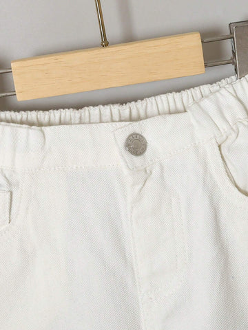 Toddler Girls' Soft Washed Denim Wide Leg Pants