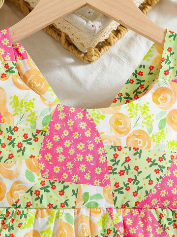Toddler Girls' Summer Tank Top & Pattern Casual Camisole Dress, Korean Style