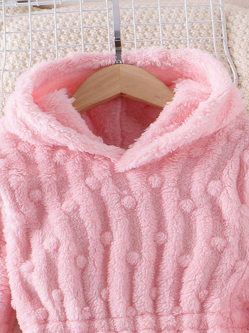 Toddler Girls' Sweet Cute Soft Hooded Plush Dress