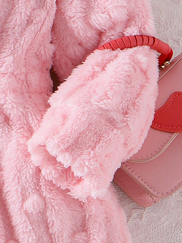 Toddler Girls' Sweet Cute Soft Hooded Plush Dress