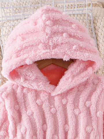 Toddler Girls' Sweet Cute Soft Hooded Plush Dress
