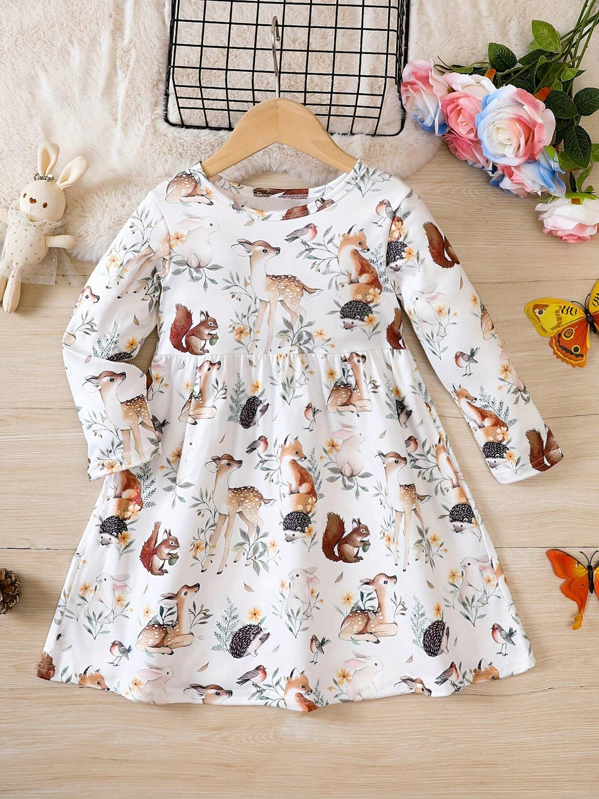 Toddler Girlsl Casual Cute Heart Print Cap Sleeve Dress Spring/Fall