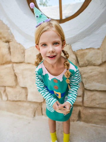 Toddler & Young Girl Girls Cute Christmas Long Sleeve Dress