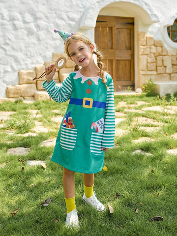 Toddler & Young Girl Girls Cute Christmas Long Sleeve Dress