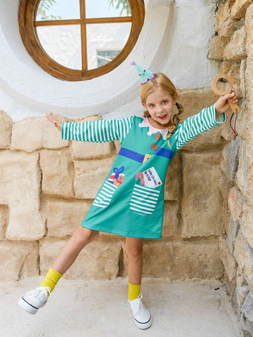 Toddler & Young Girl Girls Cute Christmas Long Sleeve Dress