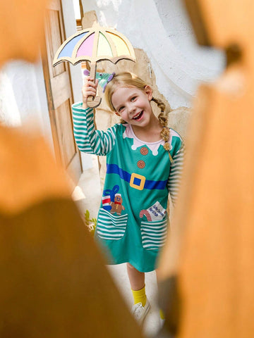 Toddler & Young Girl Girls Cute Christmas Long Sleeve Dress