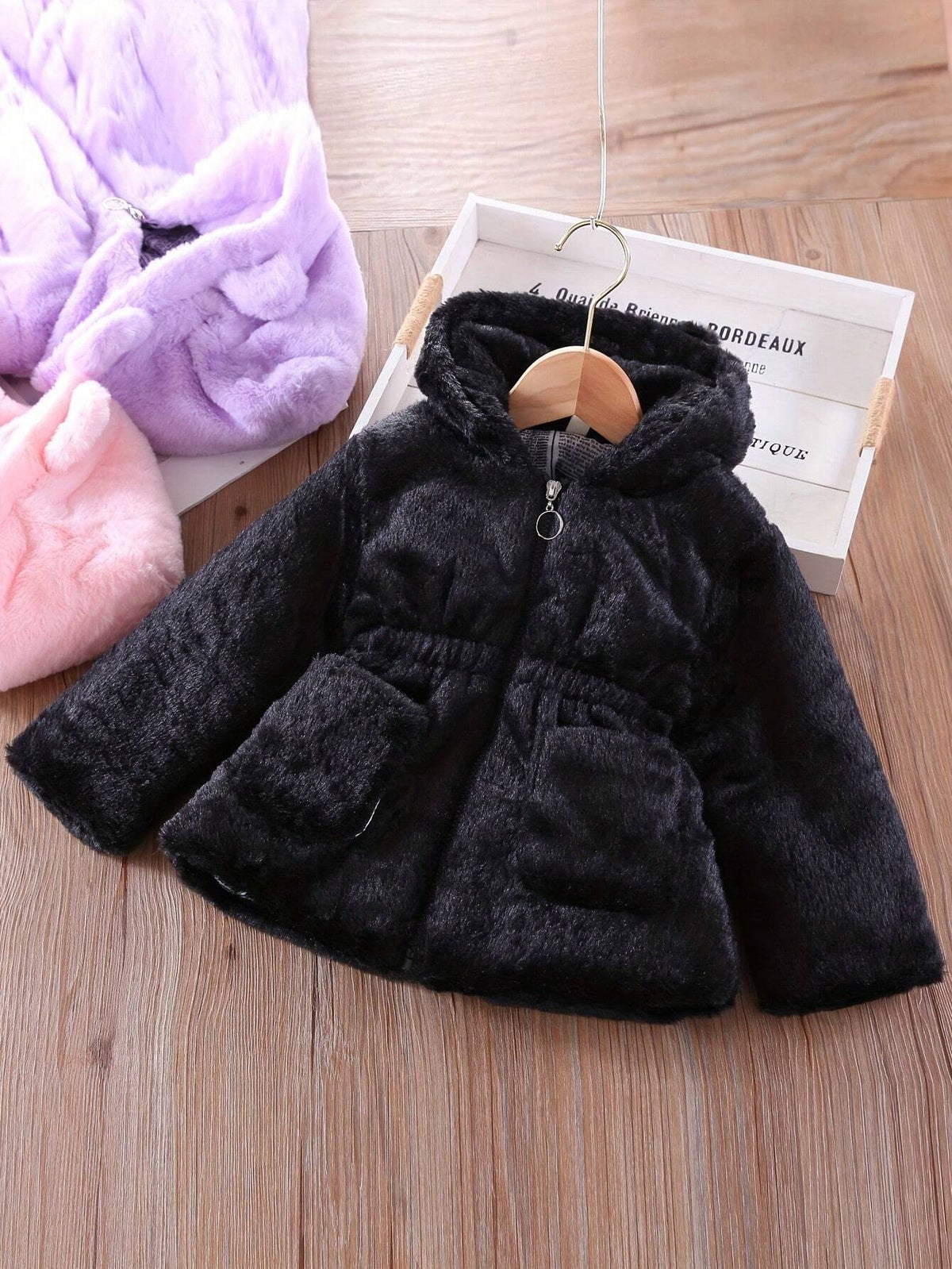 Toddler & Young Girl Girls Faux Fur Lined Thick Cotton Padded Jacket, Warm Winter