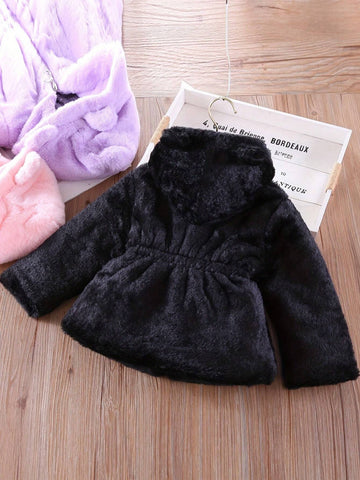 Toddler & Young Girl Girls Faux Fur Lined Thick Cotton Padded Jacket, Warm Winter