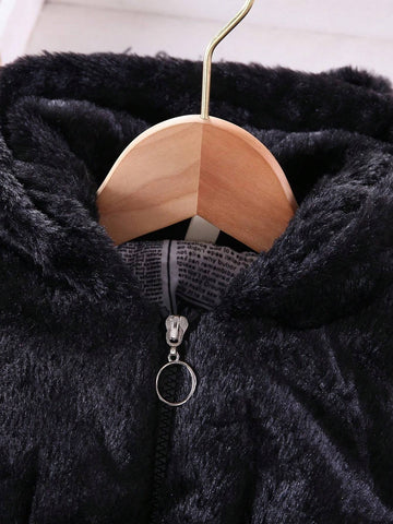 Toddler & Young Girl Girls Faux Fur Lined Thick Cotton Padded Jacket, Warm Winter