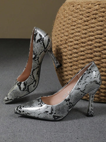 Trendy Pointed Toe Color Block High Heel Pumps, Versatile Commuter