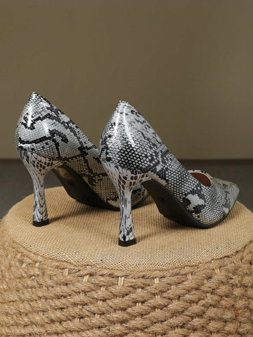 Trendy Pointed Toe Color Block High Heel Pumps, Versatile Commuter