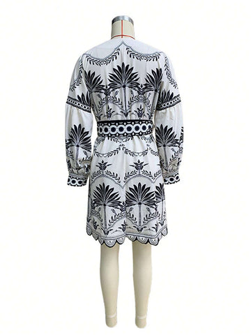 Trendy Printed Beach Loose Short Mini Dress