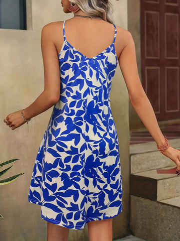 Tropical Plant Printed Dress