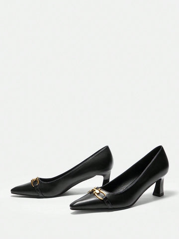 Twin Melody X CUCCOO BIZCHIC Women's High Heel Pumps With Pointed Toe, Thin Heel, Simple Style For Daily Office Wear