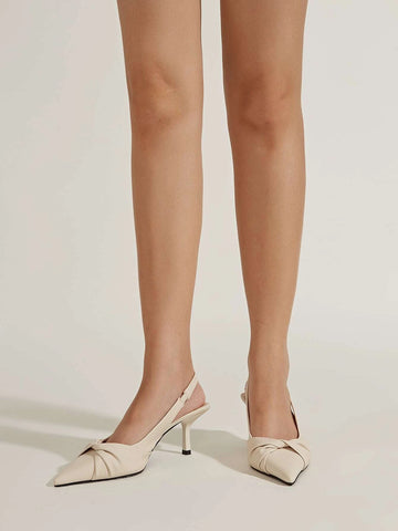 Twist Detail Stiletto Heeled Slingback Pumps