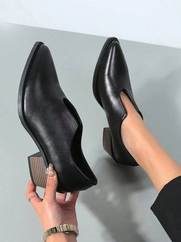 U -Shaped Mouth, One Pedal, Shoe Women's Style, 2024 New Models, Pointed, Rough, Elegant,