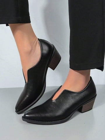 U -Shaped Mouth, One Pedal, Shoe Women's Style, 2024 New Models, Pointed, Rough, Elegant,