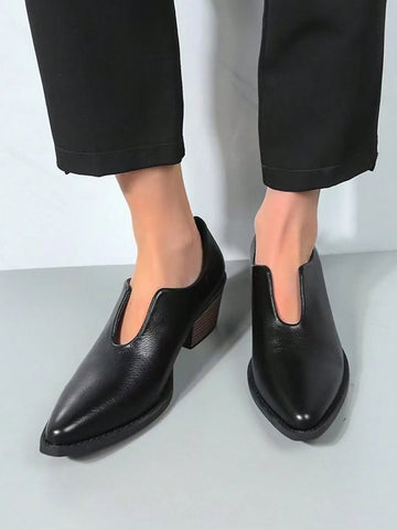 U -Shaped Mouth, One Pedal, Shoe Women's Style, 2024 New Models, Pointed, Rough, Elegant,